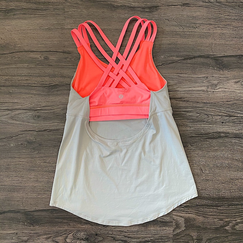Lululemon Athletic Top attached Sport Bra Size 2